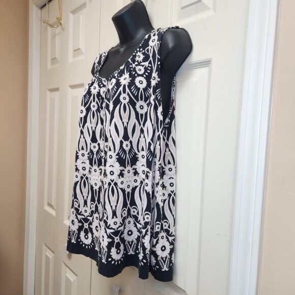 {L-XL] Croft & Barrow Black & White Sleeveless Top Size Large or XL Women's - Picture 2 of 12